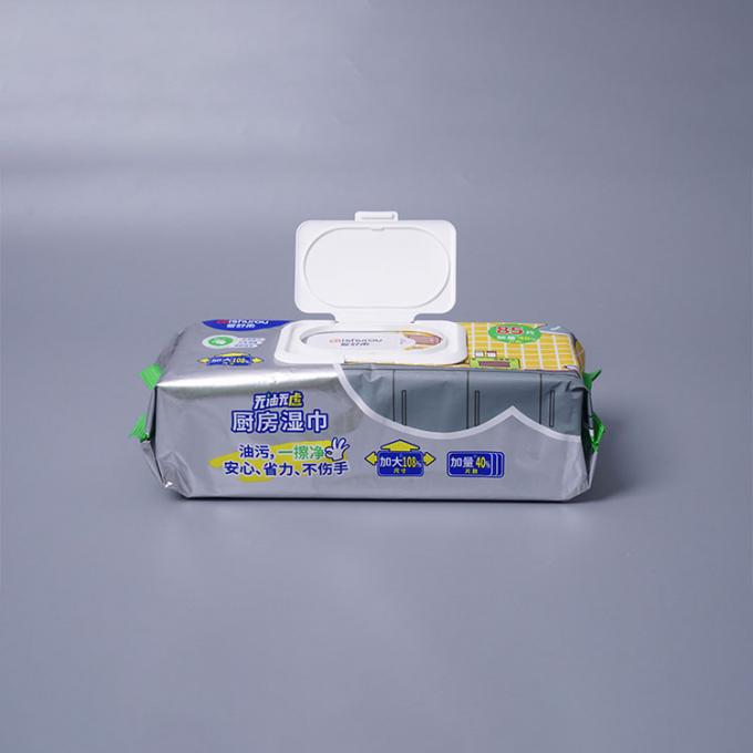 مناديل مبللة لتنظيف المطبخ من بقع الزيت السميكة، مناديل مبللة للتنظيف غير منسوجة يمكن التخلص منها 0